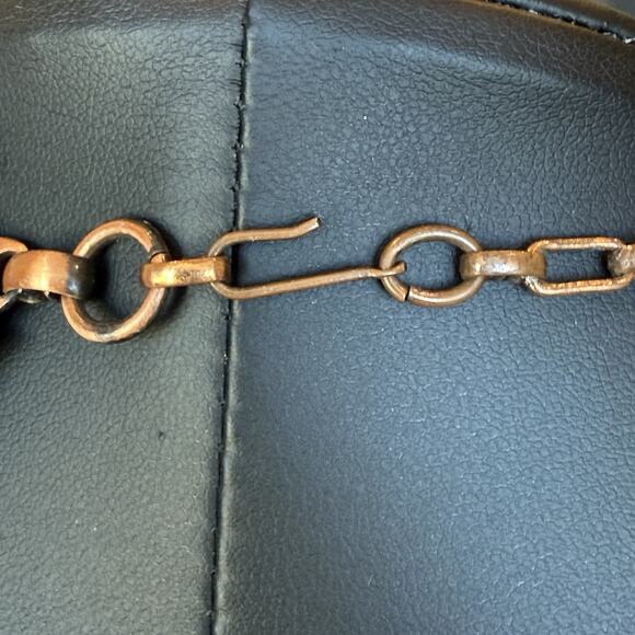 Vintage Copper Leaf Links Collar Choker 12” Necklace Hook Clasp Leaves Earthly - Picture 3 of 4